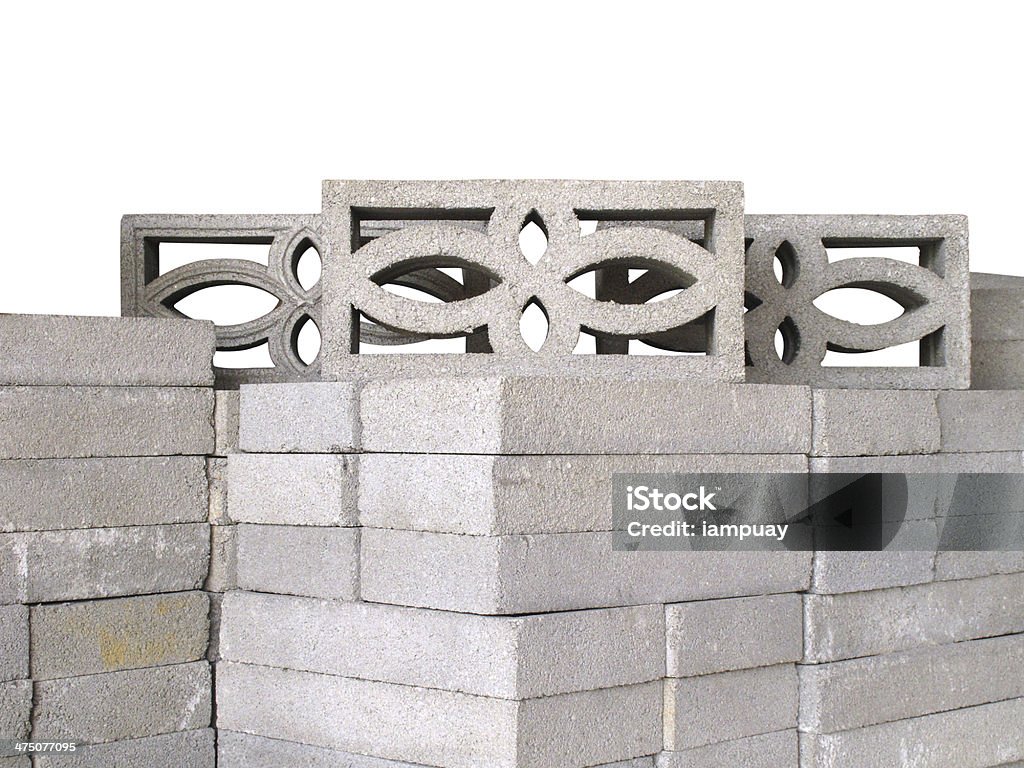 Pila de ventilación bloques de cemento - Foto de stock de Agujero libre de derechos