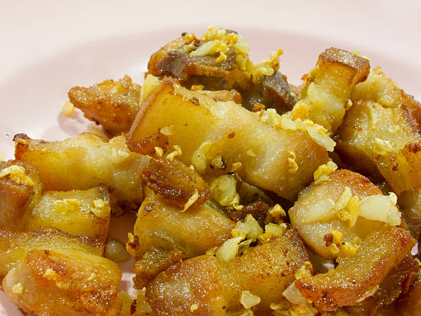 istock Fried pork belly with garlic and salt 475078429