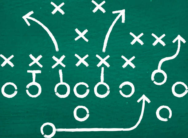 istock American football touchdown strategy diagram on chalkboard 475084642