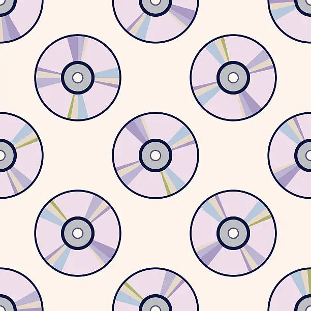 Vector illustration of computer theme CD ,seamless pattern