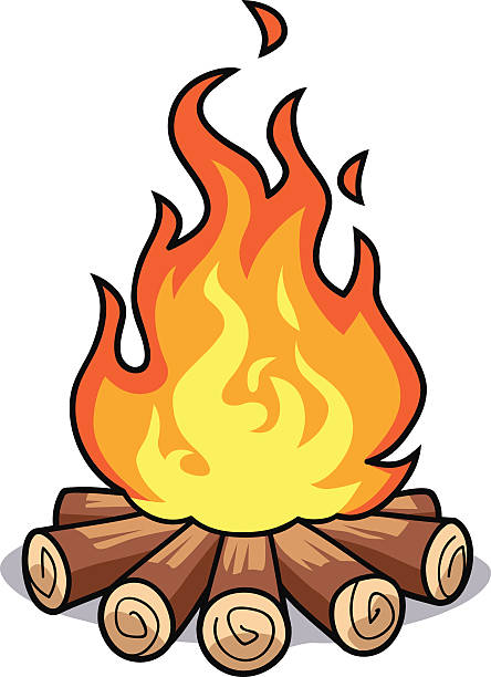Bonfire Vector illustration of a bonfire isolated on white.  flame clipart stock illustrations