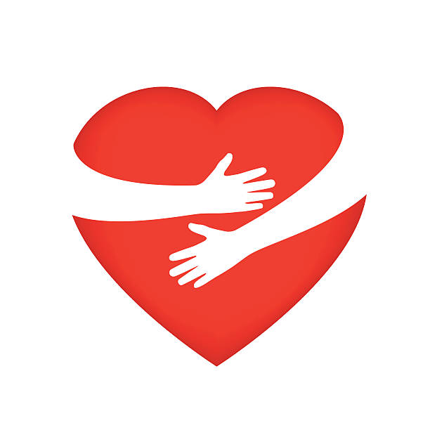 bildbanksillustrationer, clip art samt tecknat material och ikoner med hugging someone's heart - krama