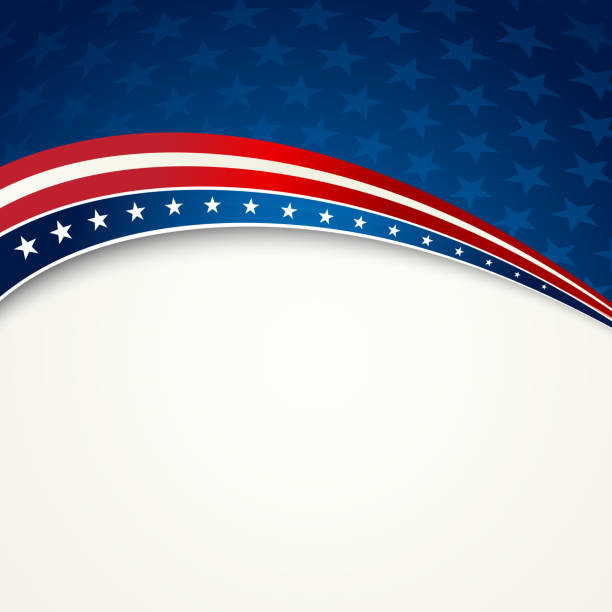 amerykańska flaga, wektor patriotic tle - american flag waving stock illustrations