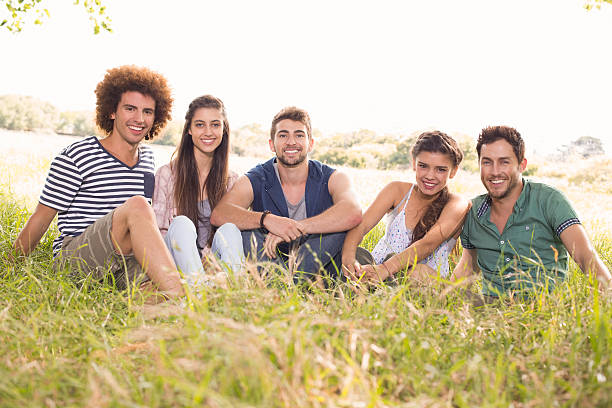istock Happy friends in the park 475092456