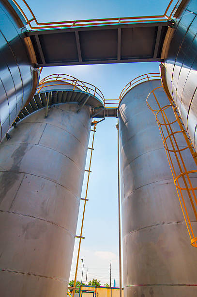 istock Looking Under view Oil Tank Factory plant. 475092748
