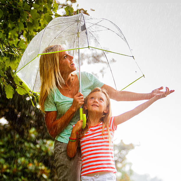 istock Mother and Daughter in the rain. 475096840