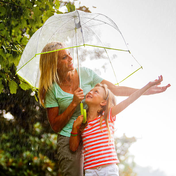 istock Mother and Daughter in the rain. 475096860