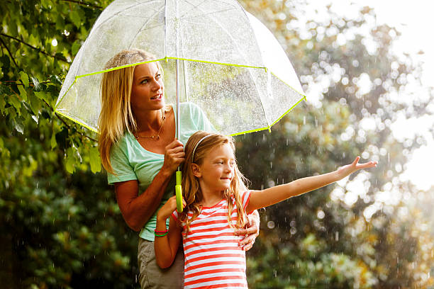 istock Mother and Daughter in the rain. 475096870