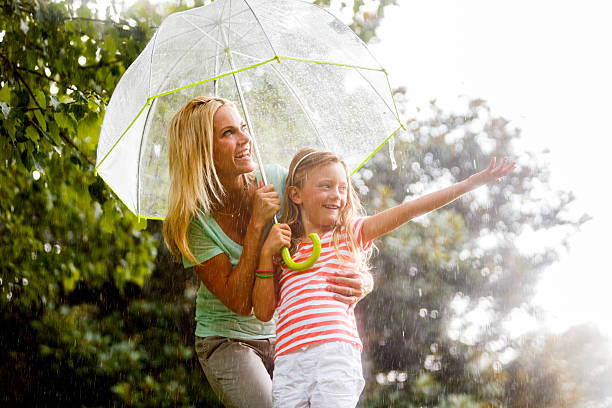 istock Mother and Daughter in the rain. 475096892