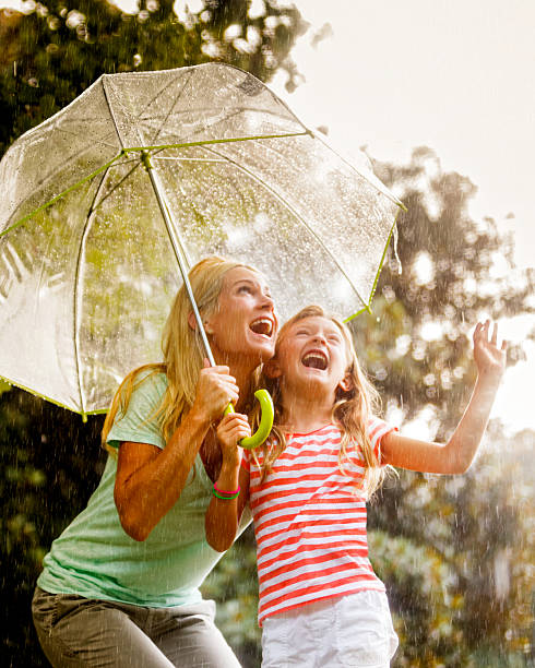 istock Mother and Daughter in the rain. 475096914