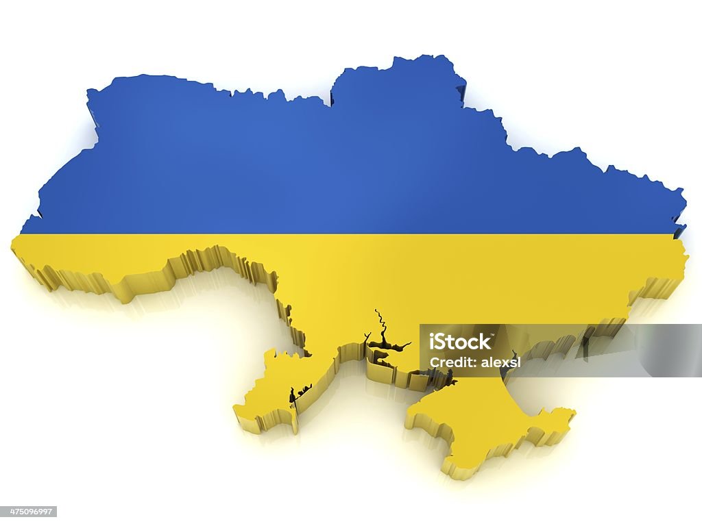 Ukraine Map Cartography Stock Photo