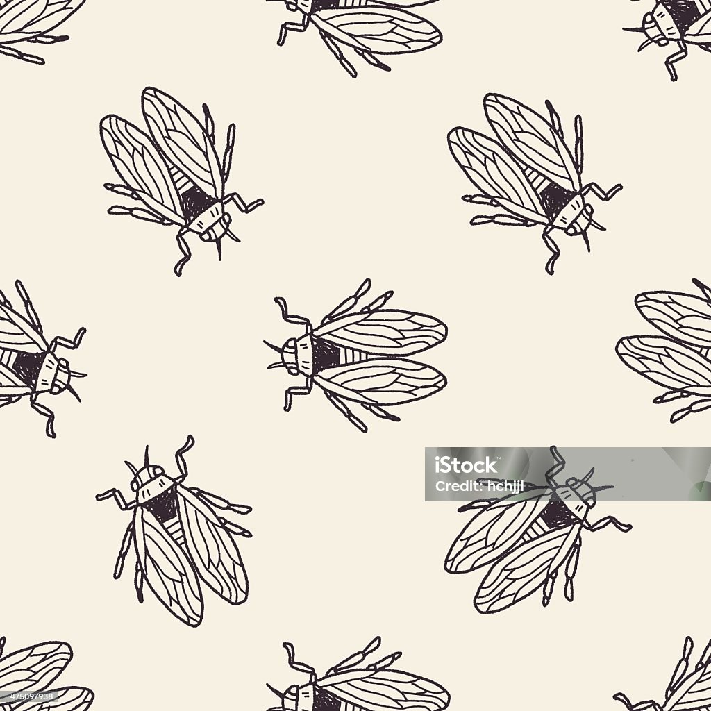 Fly Bug Doodle Seamless Pattern Background Stock Illustration ...