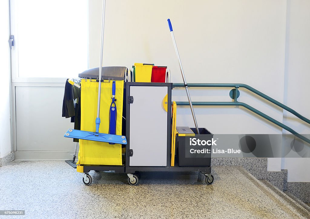 Cleaning Equipment Cleaning equipment in hospital,hotel or office Cart Stock Photo