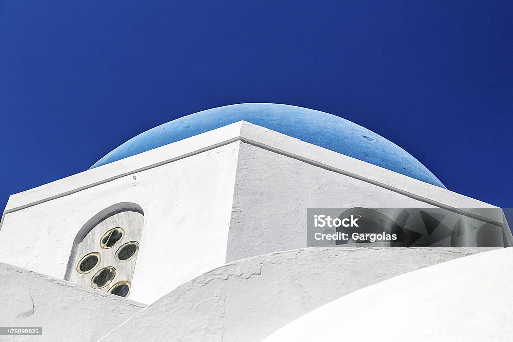 Chapel on Santorini Island, blue dome, Greece Chapel on Santorini island in the Cyclades (Greece) Aegean Islands Stock Photo