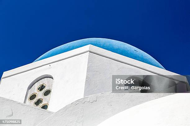 Chapel On Santorini Island Blue Dome Greece Stock Photo - Download Image Now - Aegean Islands, Aegean Sea, Architectural Dome
