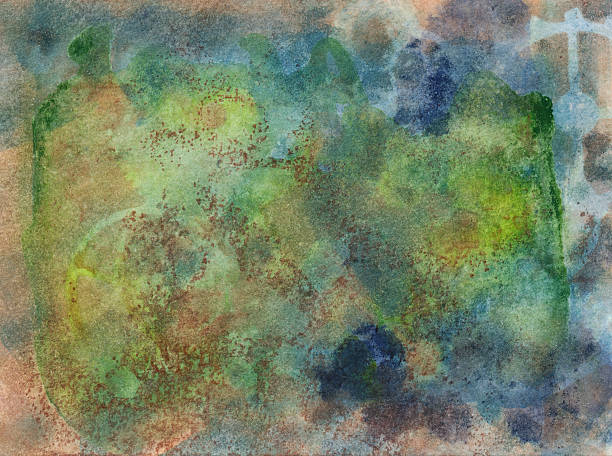 istock Multi colored earth tones hand painted with watercolors 475099110