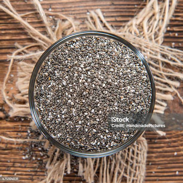 Chia Seeds In A Small Bowl Stock Photo - Download Image Now - Acid, Antioxidant, Chia seed