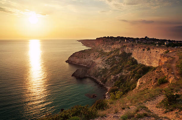 istock Sea and rock at the sunset. 475106201