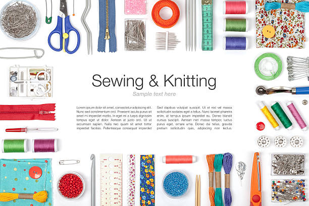 istock sewing and knitting on white background 475108798
