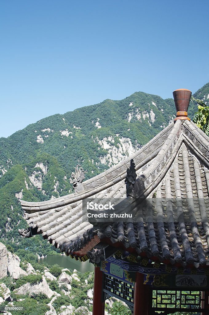 Pagode na Montanha Cuihua - Foto de stock de Azul royalty-free