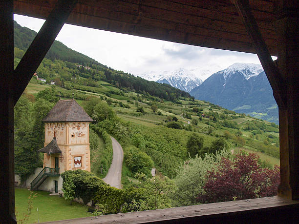 Avelengo BZ Italy - südtirol, walking in the mountains of Meran - Bozen avelengo stock pictures, royalty-free photos & images