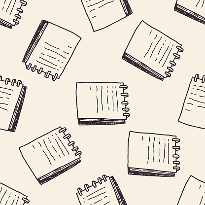 Doodle Notebook Seamless Pattern Background Stock Illustration ...