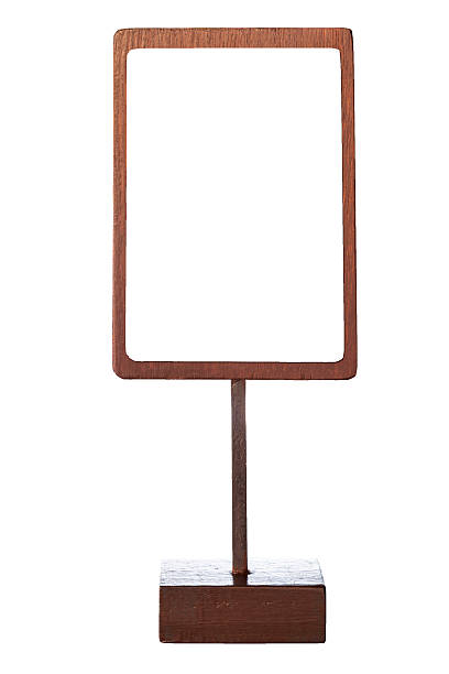 istock Mock up menu frame template wooden sign stand isolated 475116874