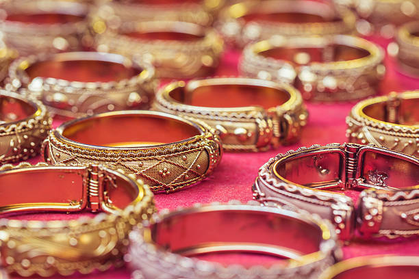 istock Old thai style handmade bangle in thailand 475119372
