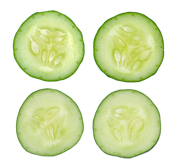 Fresh slice cucumber on white background Fresh slice cucumber on white background cucumber slice stock pictures, royalty-free photos & images