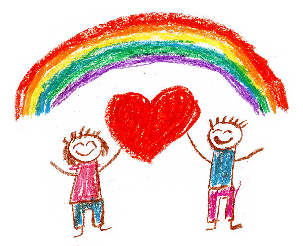 dzieci rysunek - gay man homosexual rainbow teenager stock illustrations