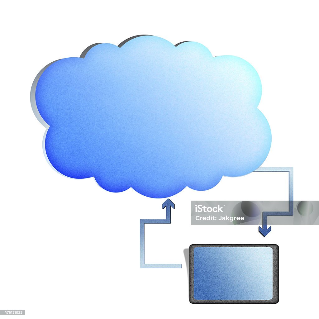 Recycle paper Cloud computing concept,Tablet synchronize with cl Recycle paper Cloud computing concept,Tablet synchronize with cloud Art And Craft Stock Photo