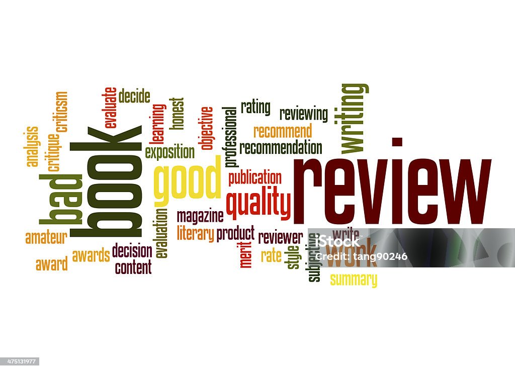 Book review word cloud Book review word cloud image with hi-res rendered artwork that could be used for any graphic design. Advice Stock Photo