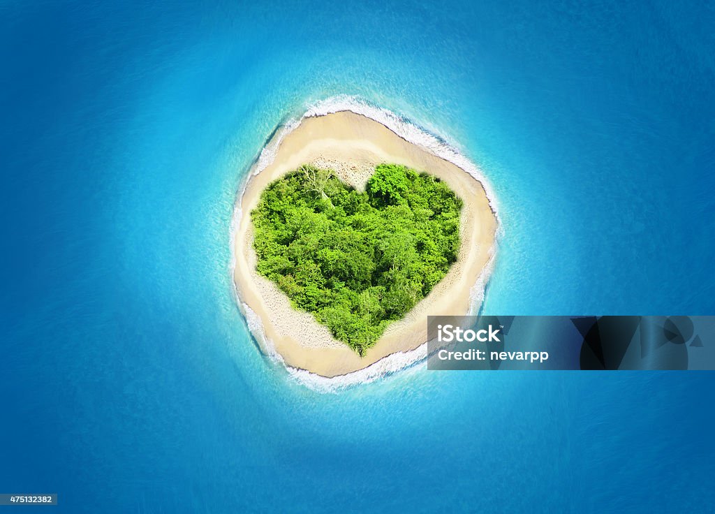 island heart shape Island Stock Photo