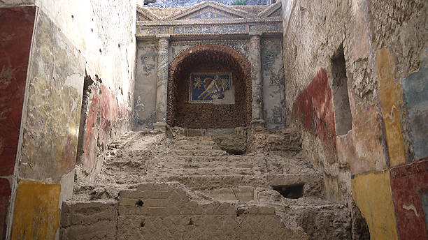 istock Ancient Civilization Pompeii wall painting mural in Italy. 475132564