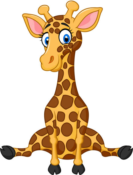 Cartoon cute giraffe Vector illustration of Cartoon cute giraffe giraffe calf stock illustrations