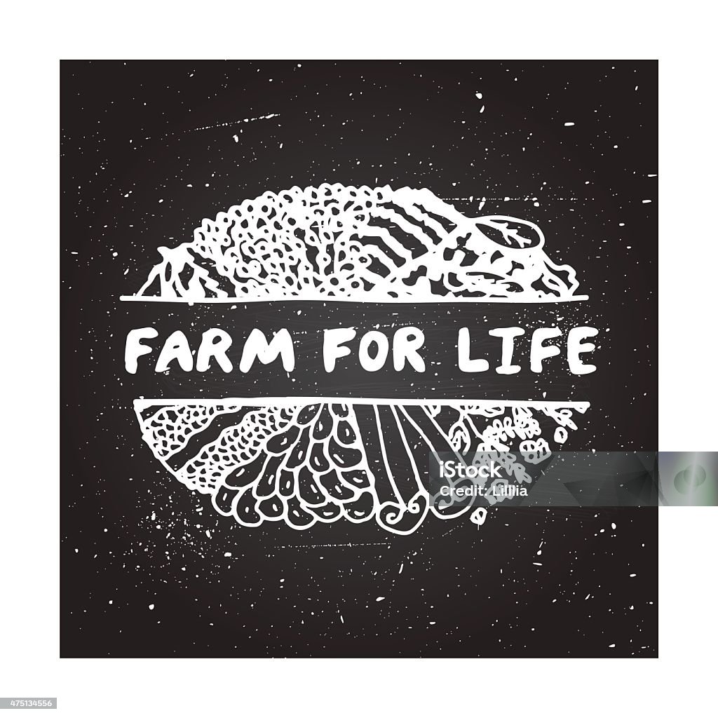 element on chalkboard background element on chalkboard background. Farm for life 2015 stock vector