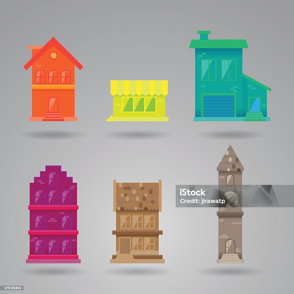 Color For Building Simple Building Flat Colors Stock Illustration - Download Image Now - 2015 ...