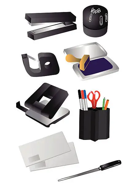 Vector illustration of office supplies