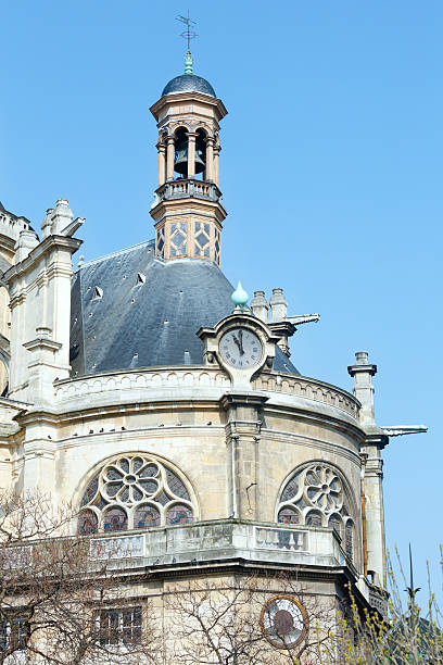 The Church of St Eustace, Paris. The Church of St Eustace top view, Paris. The present building was built between 1532 and 1632. Architects are unknown. église saint eustache stock pictures, royalty-free photos & images