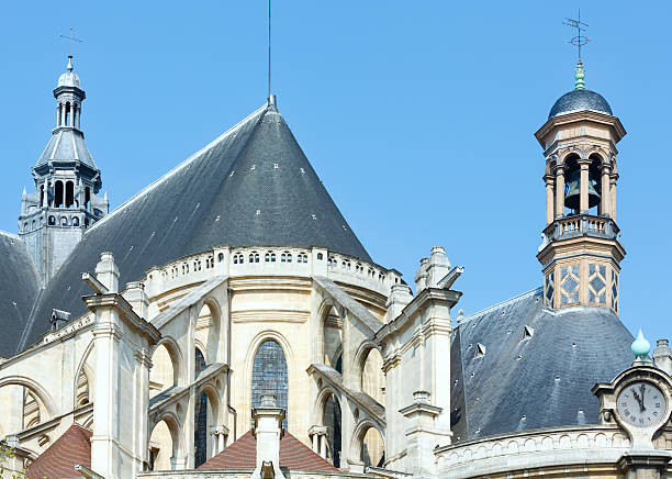 The Church of St Eustace, Paris. The Church of St Eustace, Paris top view. The present building was built between 1532 and 1632. Architects are unknown. église saint eustache stock pictures, royalty-free photos & images