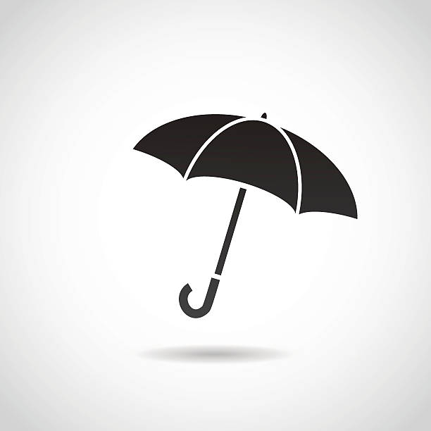 parasol icon. - white background part of wet ideas stock illustrations