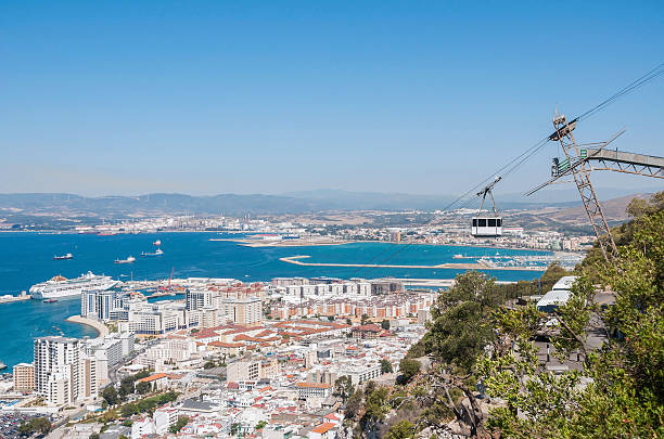 vista de gibraltar - overhead cable car fotos - fotografias e filmes do acervo