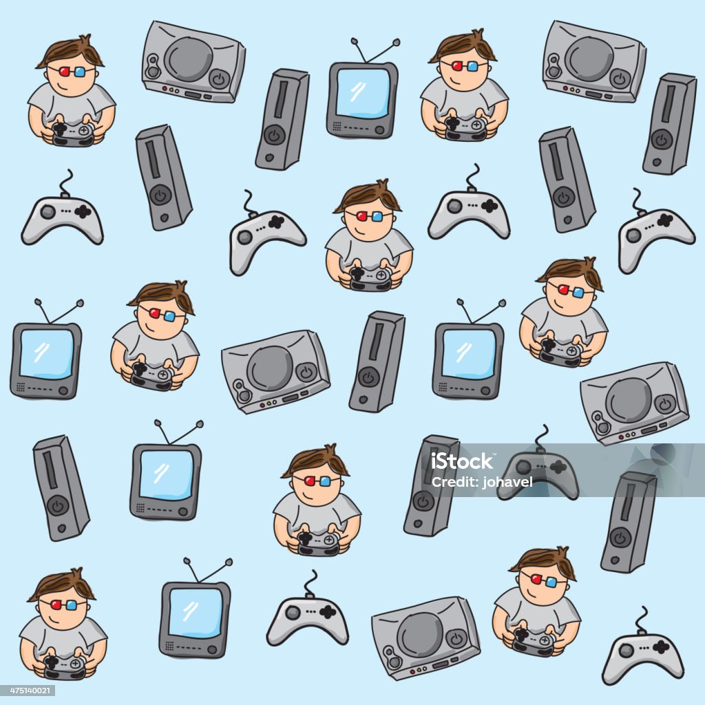 Gamer Pattern gamer pattern over blue background vector illustration Activity stock vector