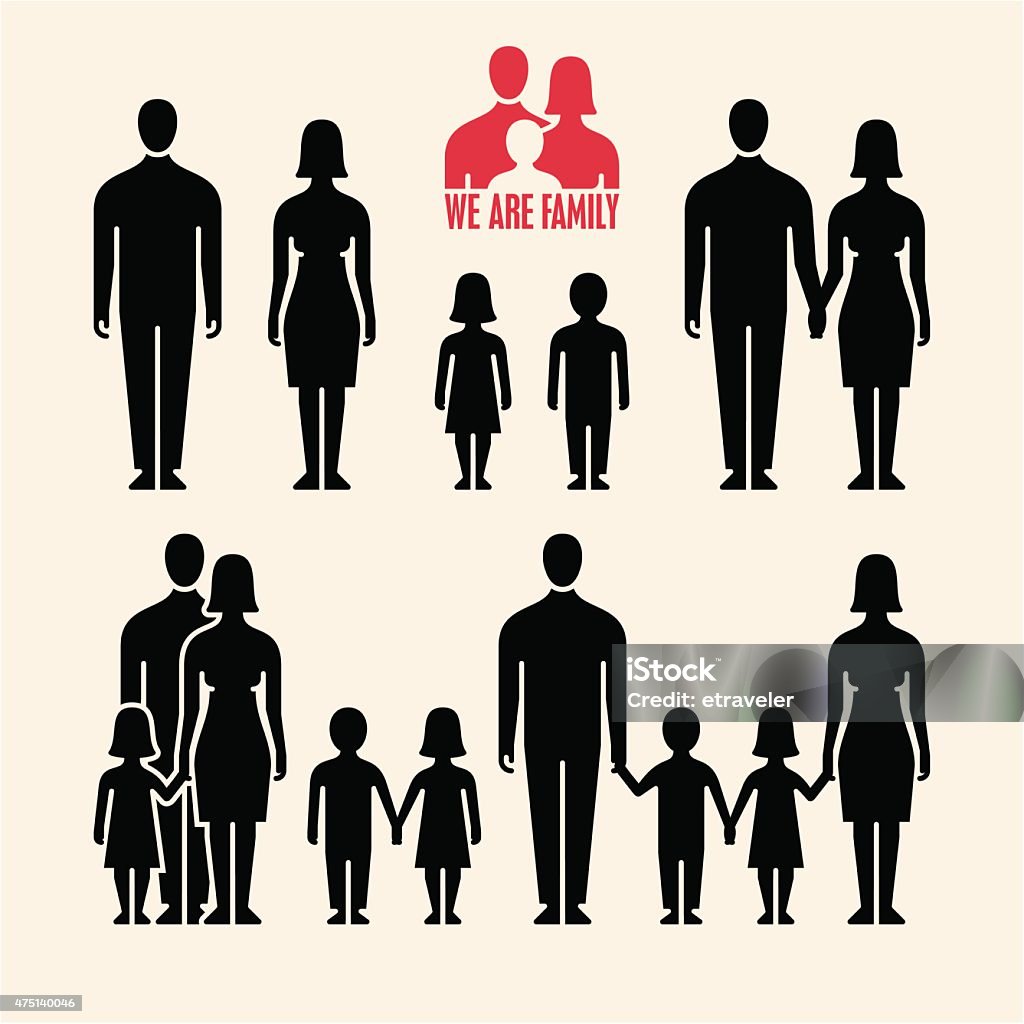 Family icons. People icons. Family icons. People icons. People vector silhouette. In Silhouette stock vector