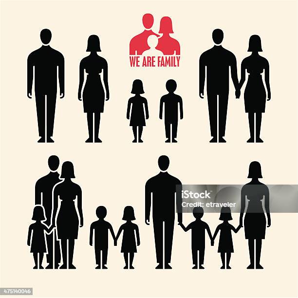 Family Icons People Icons Stock Illustration - Download Image Now - In Silhouette, Family, Icon Symbol