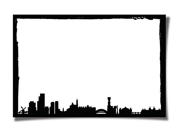istock Grunge Photo Frame With Silhouette of Amsterdam 475140146