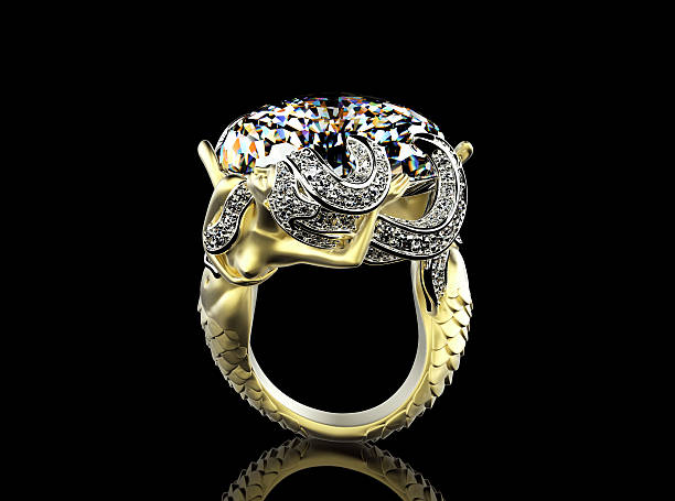 istock Golden Engagement Ring with Diamond 475143014