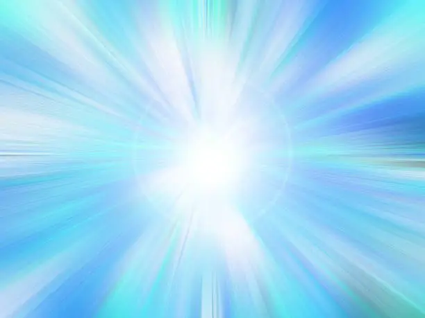 Photo of Abstract color blue radiant background.