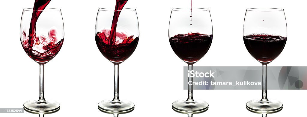 Servindo vinho tinto isolado - Foto de stock de Alcoolismo royalty-free