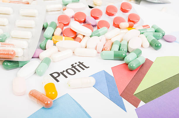 istock Financial profit from pills sales 475156866